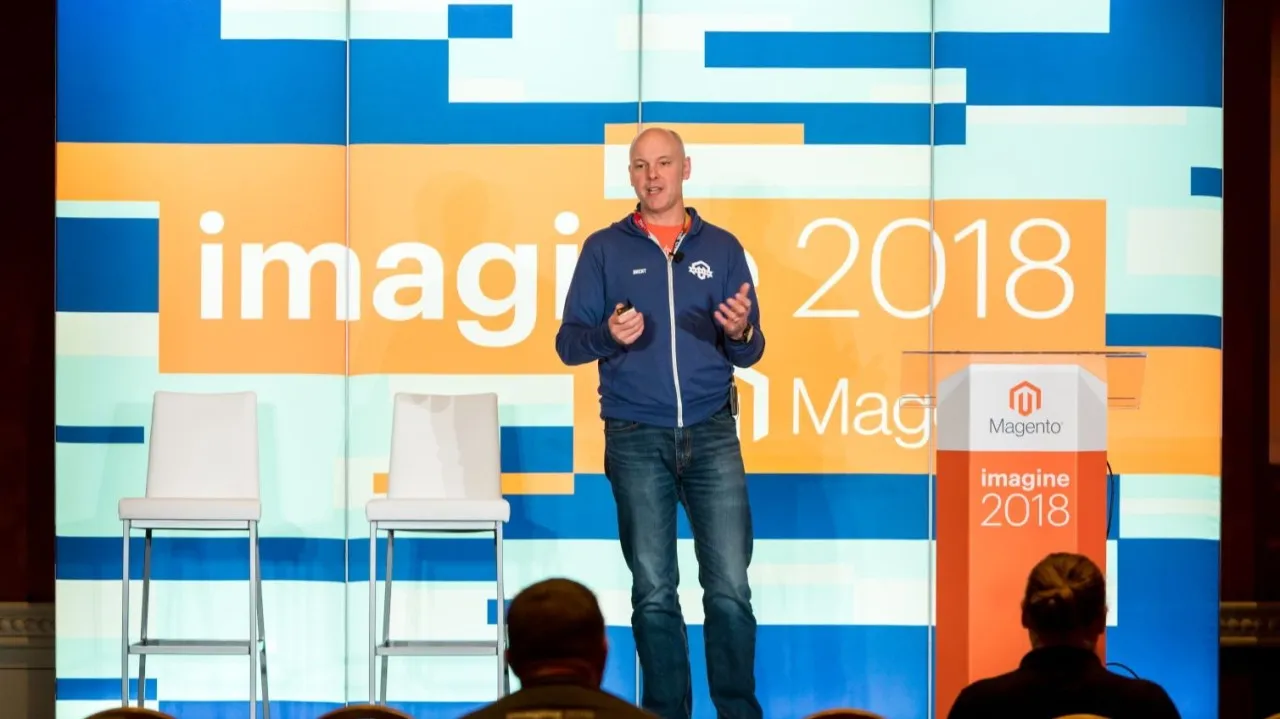 Brent Peterson speaking at Magento Imagine 2018